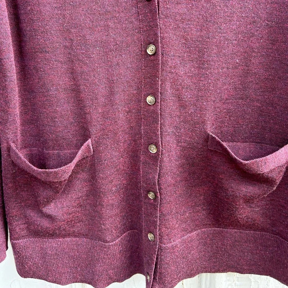 Banana  Republic Burgundy Cardigan Sweater, Small - Picture 5 of 8